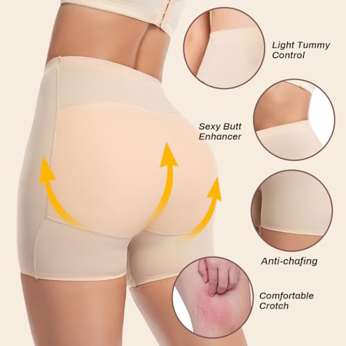 PALAY® Butt Lifter Padded Underwear for Women Hip Pads Enhancer Shapewear Shorts Seamless Tummy Control Panties Shaper Fake Pad L Beige 3PCS PALAY® Butt Lifter Padded Underwear for Women Hip Pads Enhancer Shapewear Shorts Seamless Tummy Control Panties Shaper Fake Pad L Beige 3PCS